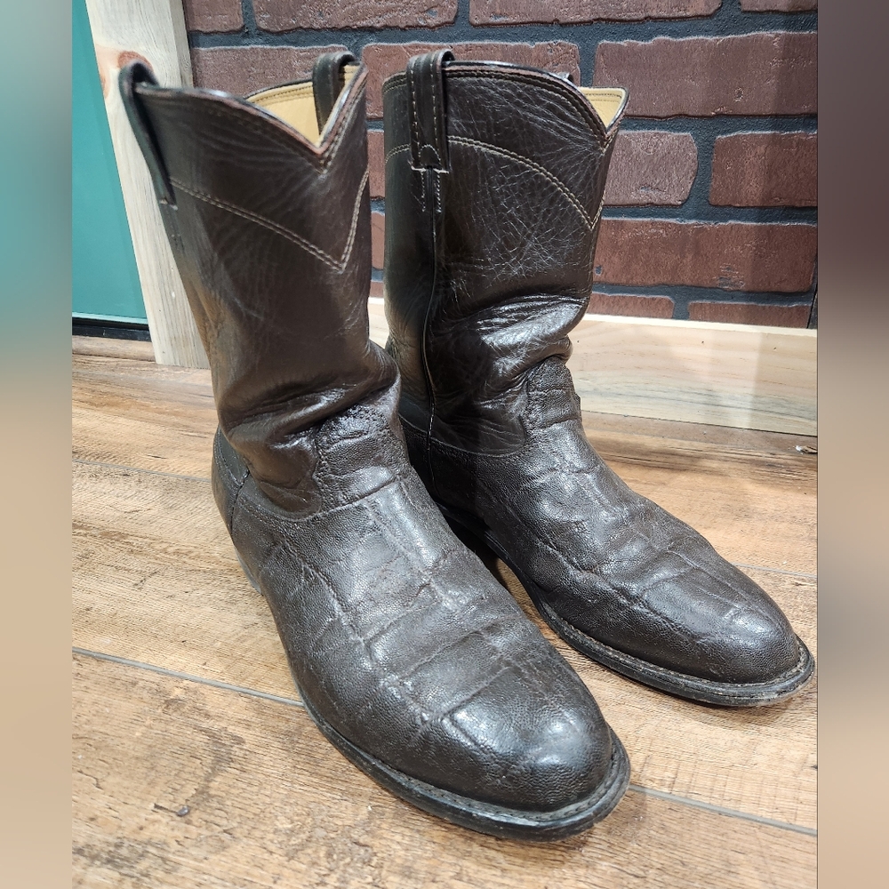 Larry Mahan Genuine Elephant Cowboy Boots 9.5 EE